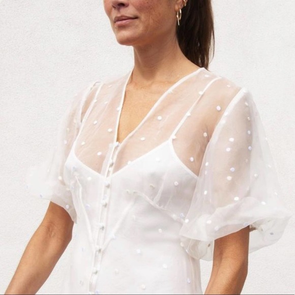 Olivia Von Halle Delphine Sheer Dress - Picture 3 of 15